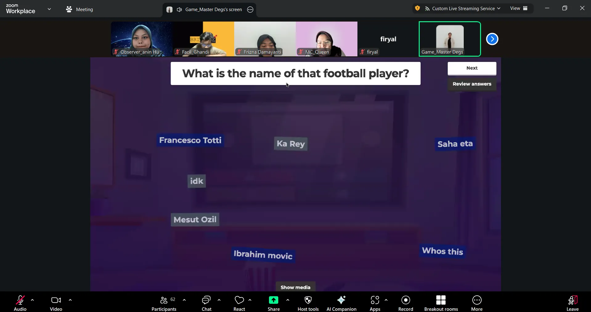 Conductor explaining vocabulary